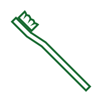 A green toothbrush icon