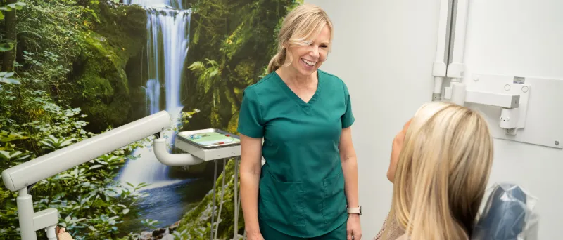 Julie with a patient