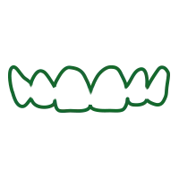 A green row of teeth icon