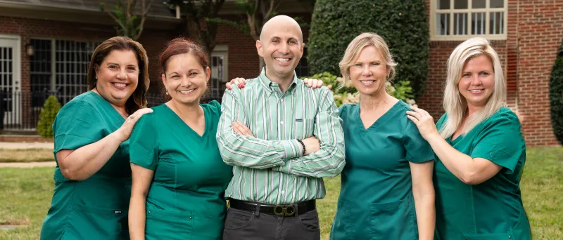 group photo on homepage of Great Falls Dentistry team