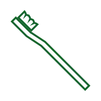 A green toothbrush icon