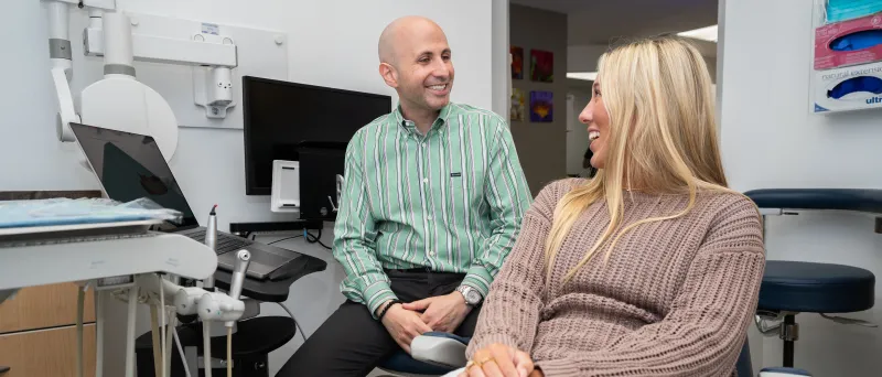 Dr. Dahman with a patient